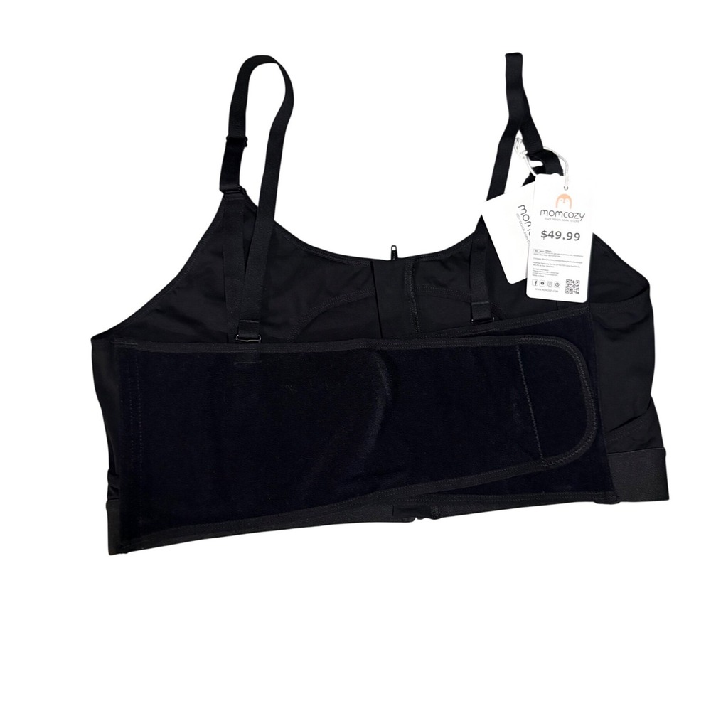Momcozy Pumping Nursing Bra Women Size XL Black New Zip Front Hands Free - Picture 8 of 9